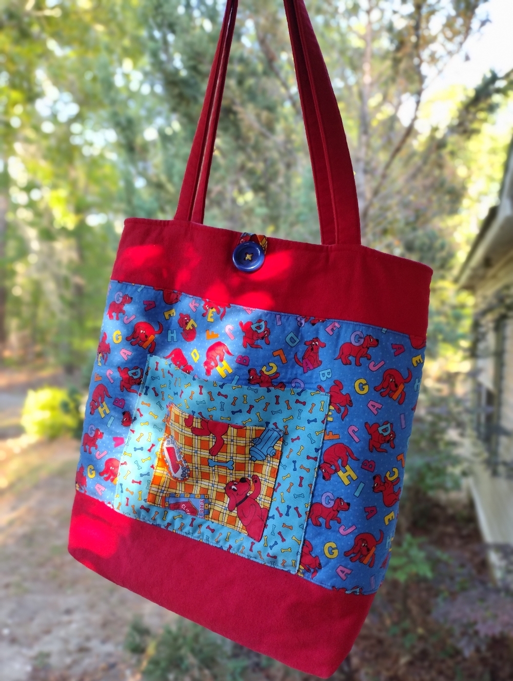 Clifford The Big Red Dog Handmade Tote Bag